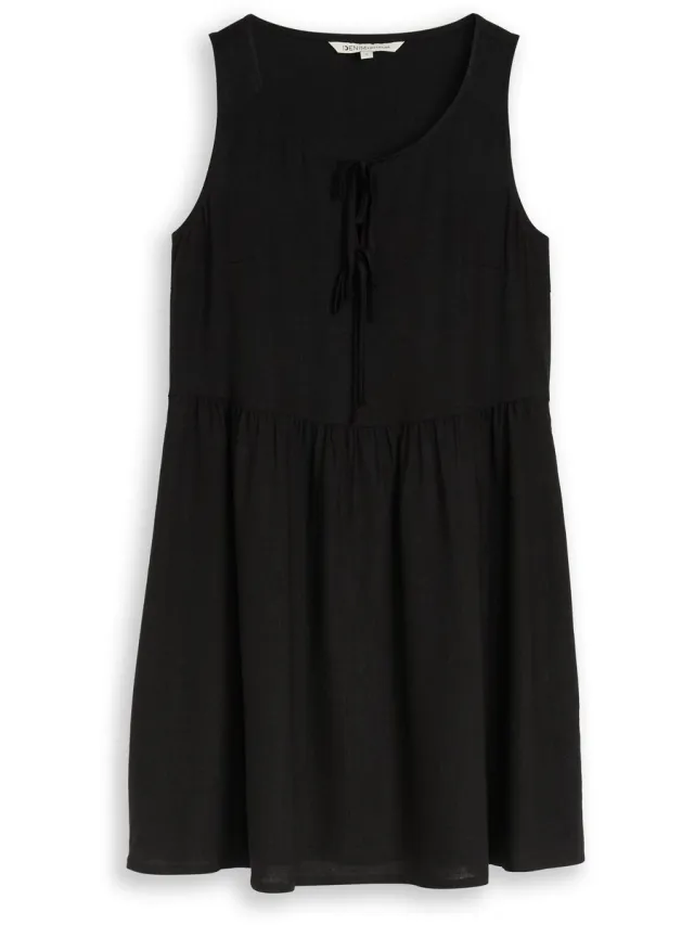 Tom Tailor Denim - Mini-jurk met linnen - deep black