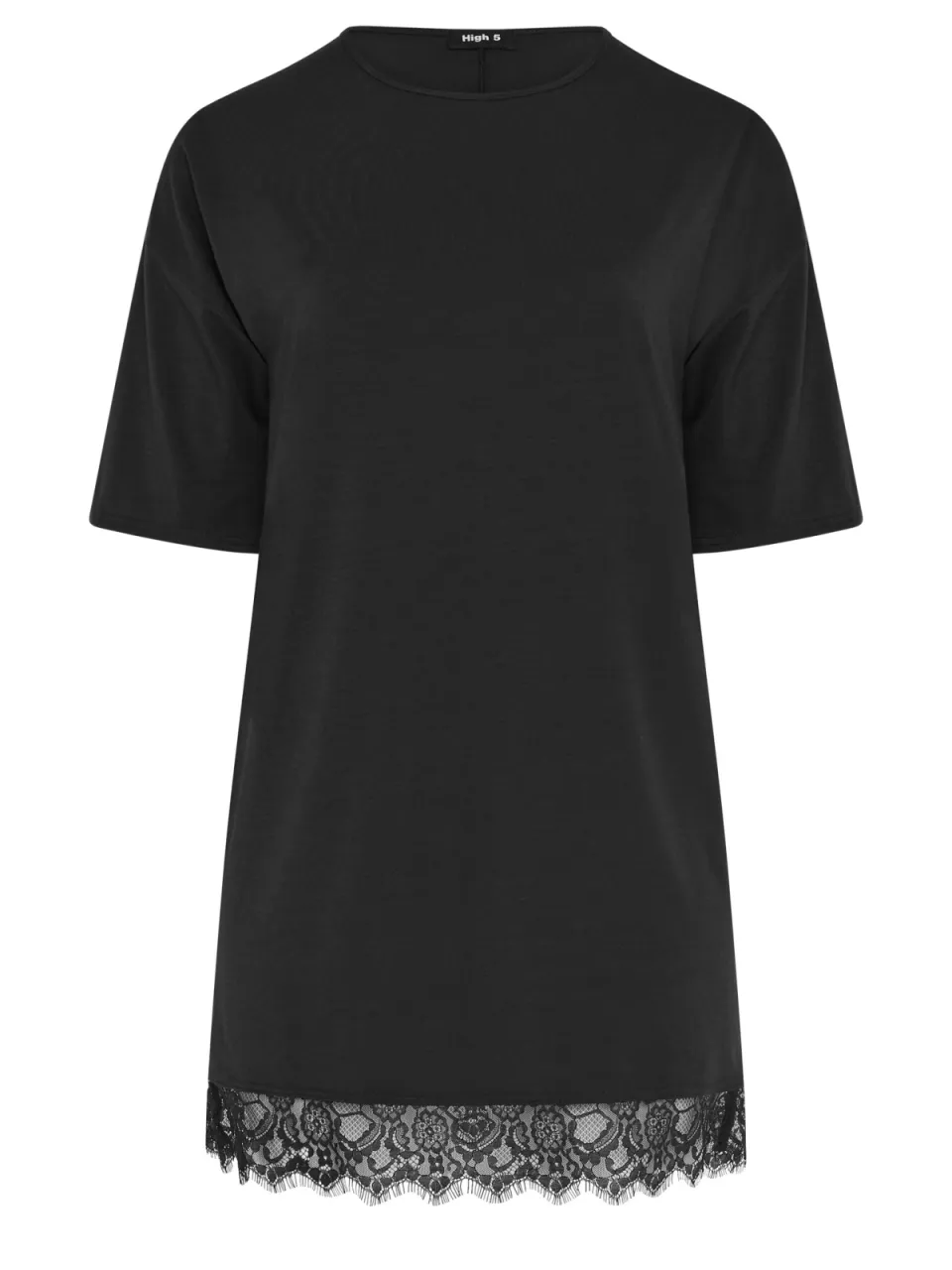 Limited Collection Zwarte Minijurk Met Kanten Afwerking, foto 3