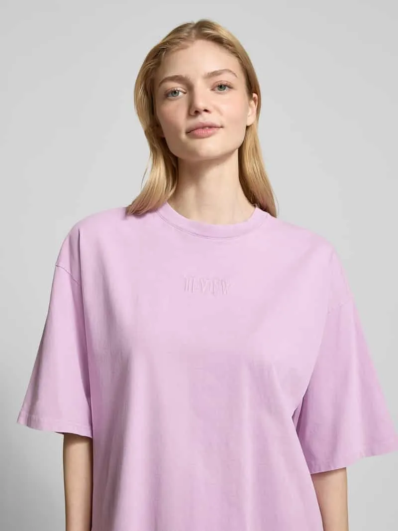 REVIEW Knielange T-shirtjurk met ronde hals rosé, foto 5