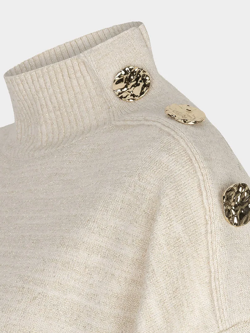 Esqualo jurk met col en wol - beige, foto 7