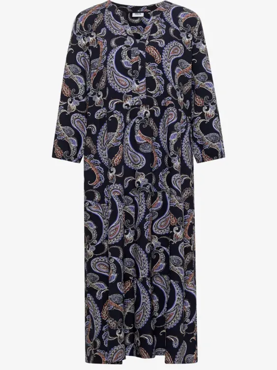 cecil Midi-jurk met split in de hals en print Blauw