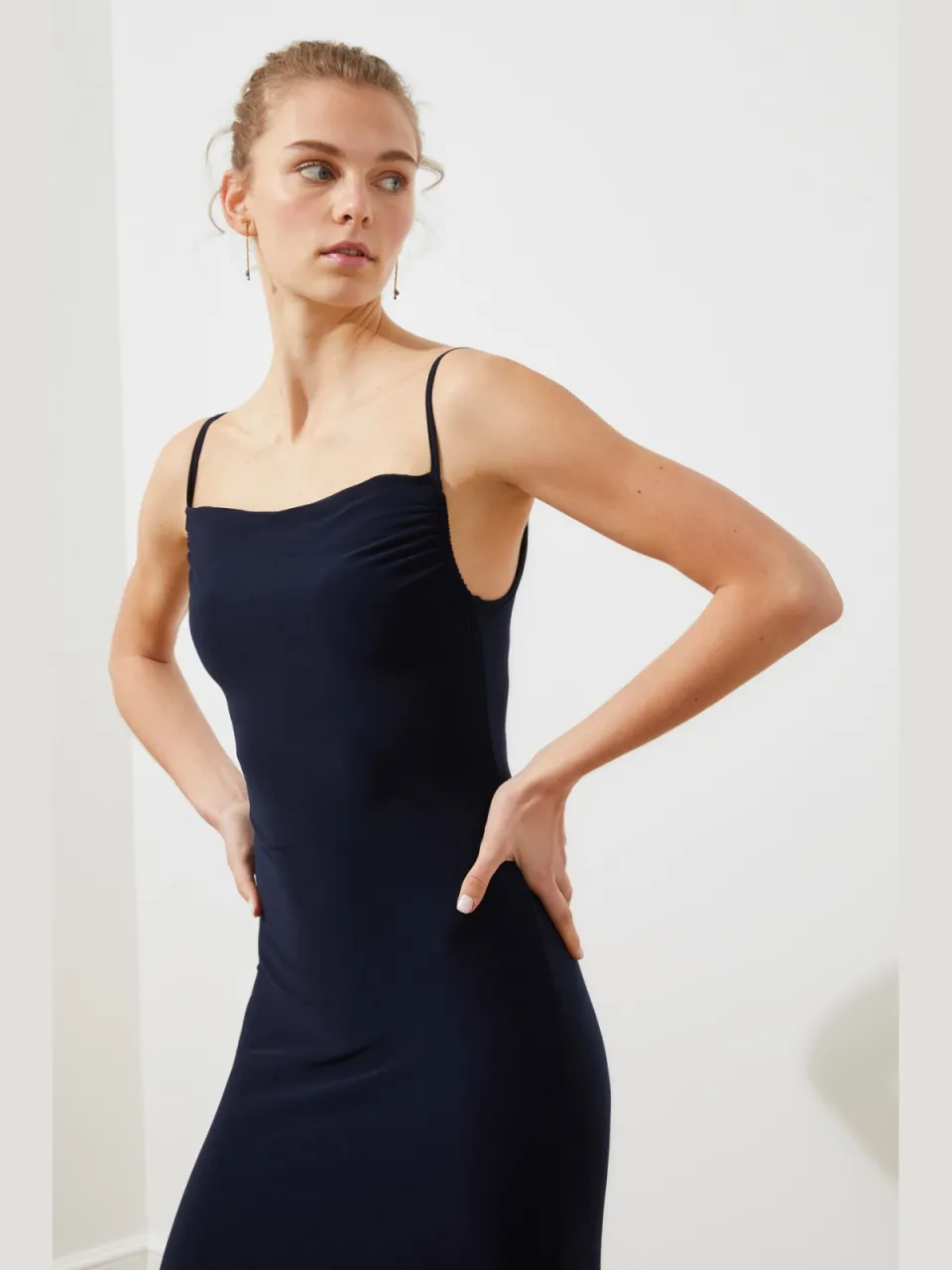Trendyol Vrouw/Meisje Col nek Bodycon Midi Jurk blauw, foto 2