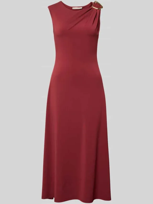 Christian Berg Woman Selection midi-jurk met schouder-applicatie bordeaux, foto 2