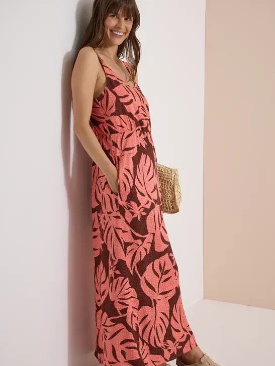 cecil Maxi-jurk met V-hals en print oranje, foto 2