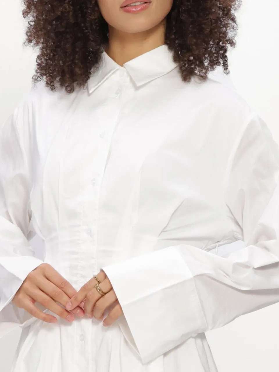 Neo Noir Dames Jurken Ulissa Poplin Shirt Dress - Wit, foto 4