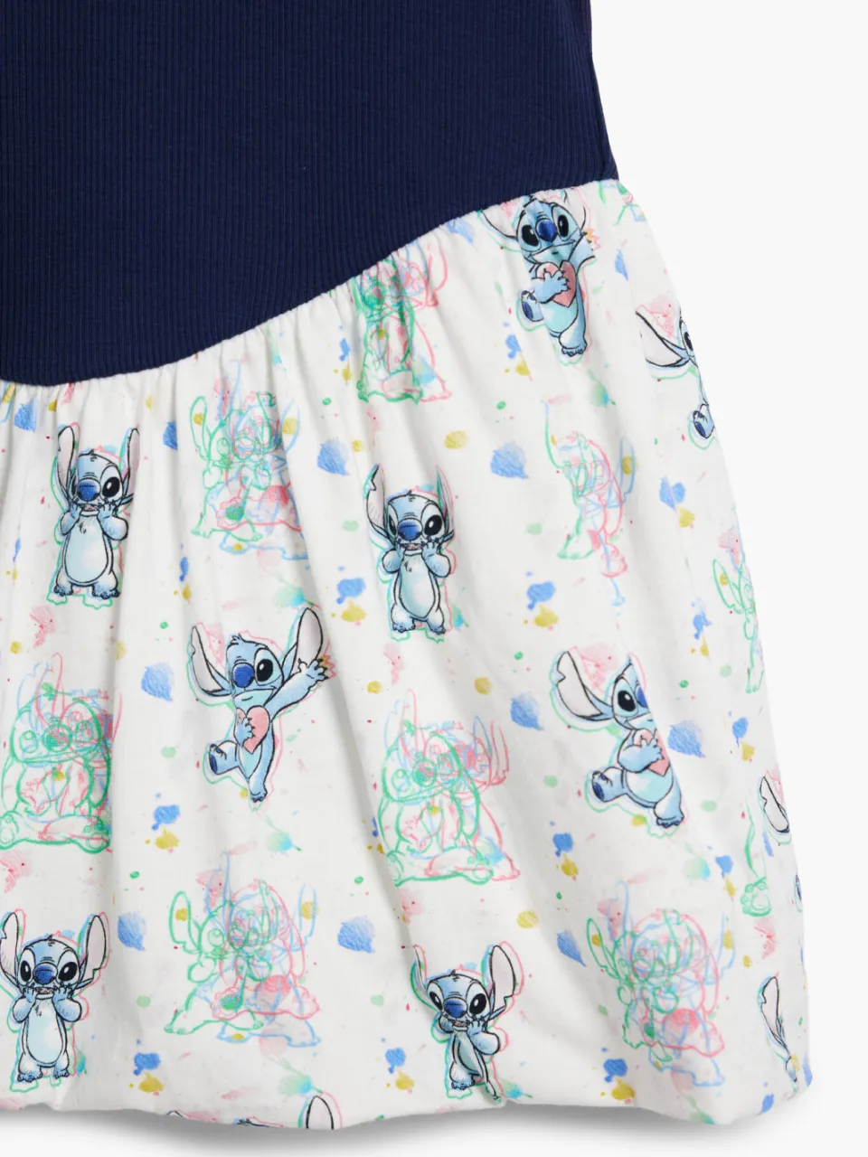 Desigual Lilo & Stitch A-lijn jurk donkerblauw donkerblauw/wit, foto 4