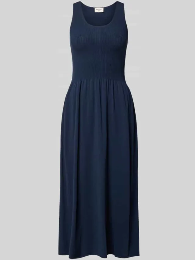 Max Mara A-lijn tricotjurk van viscosemix model 'CALIBRI' donkerblauw, foto 2