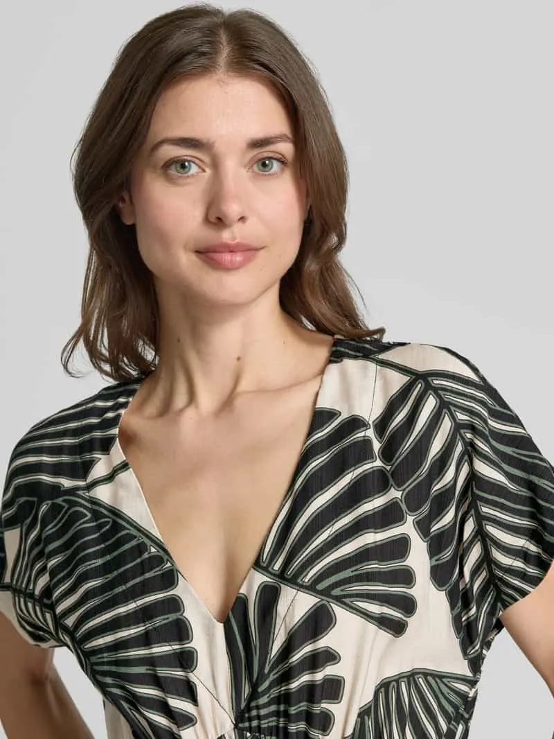 Christian Berg Woman Selection midi-jurk van viscosemix met florale all-over print zand, foto 4
