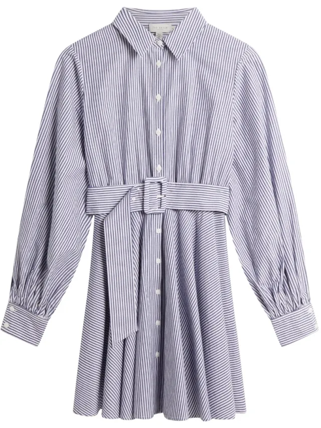 Ted Baker Ibarra Katoenen Overhemd, Marineblauwe Minijurk Lichtblauw