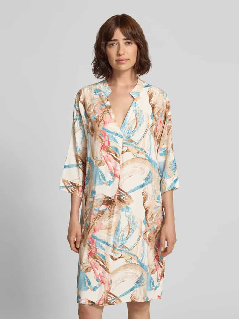 ZABAIONE Tunika-jurk van viscose met V-hals model 'Ge44rdaa' Blauw