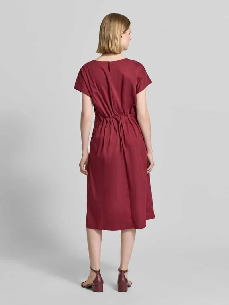 Christian Berg Woman Selection Midijurk met ronde hals en draperieën bordeaux, foto 4