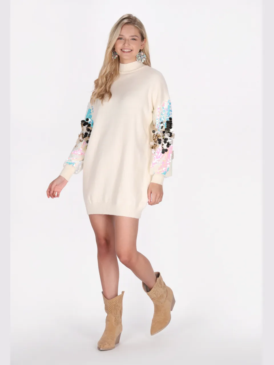 IZIA Jurk Dames wolwit Gebroken wit