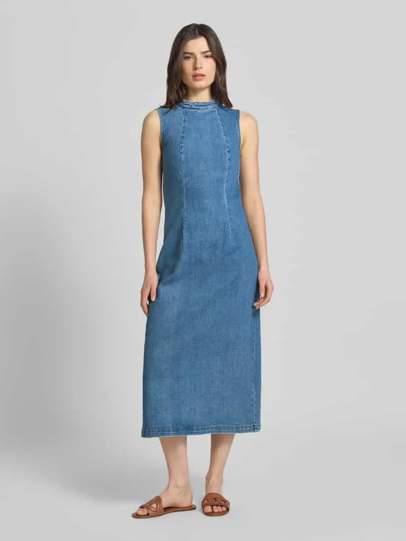 Vila Jeansjurk met loopsplit model 'WINONA' Jeansblauw