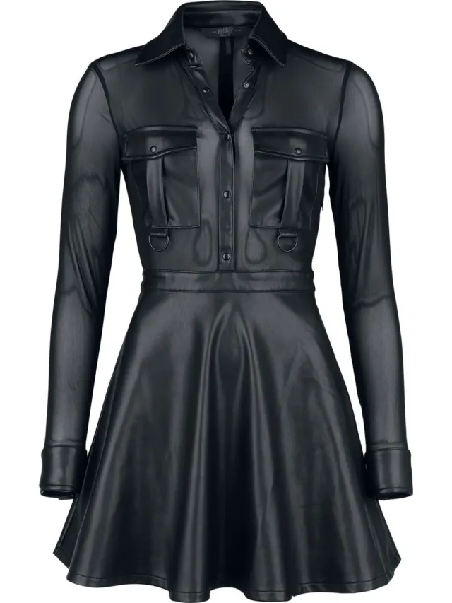 Killstar KIHILIST by KILLSTAR Shadowsinger Dress Mini-jurk zwart Polyurethaan