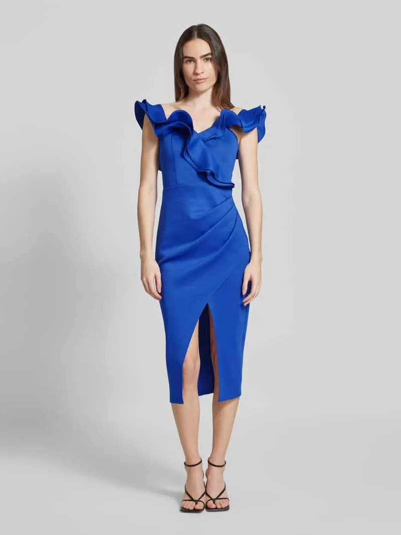 Lipsy Knielange cocktailjurk met loopsplit Bleu