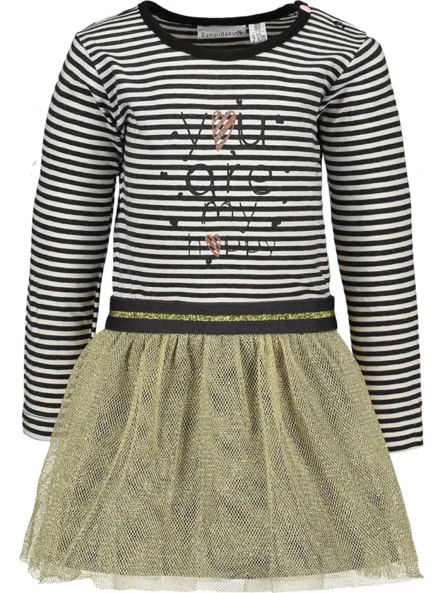 Bampidano Meisjes Jurk - anthra stripe