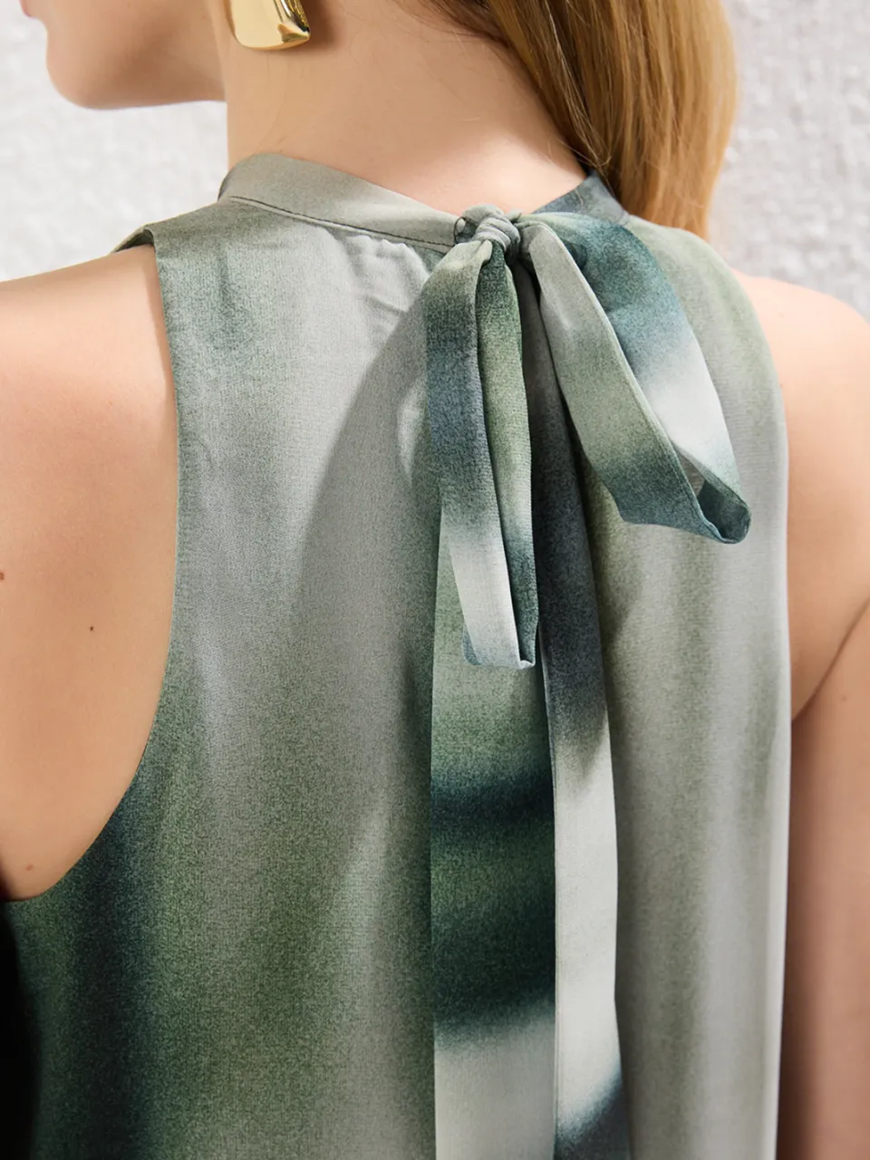 Trendyol TRENDYOLMİLLA Dames Groen Abstract Maxi Mouwloos Avond / Dagelijks Recht Jurken, foto 2