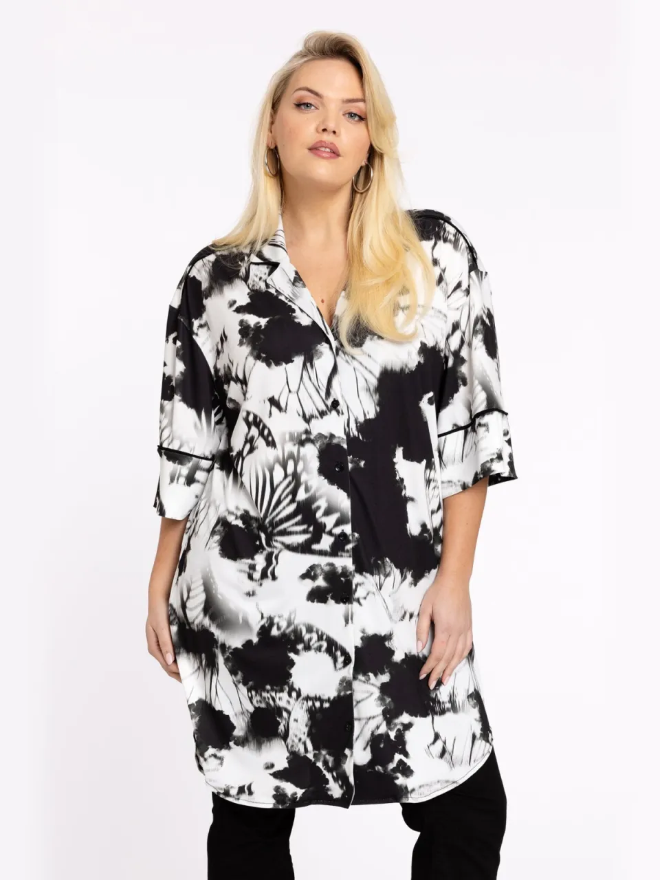Yoek Blouse-jurk HANNELORE | Zwart, foto 2