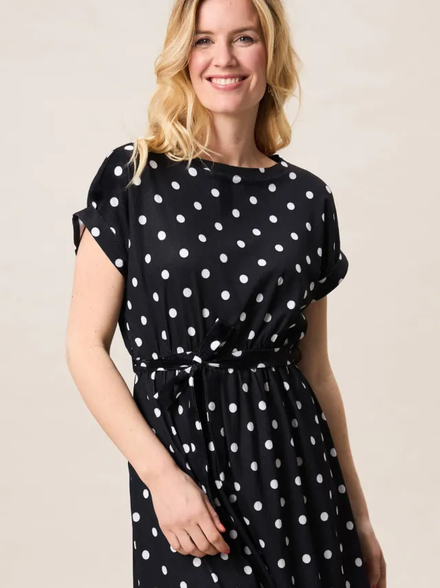 Miss Etam zomerjurk met stippen zwart, foto 3