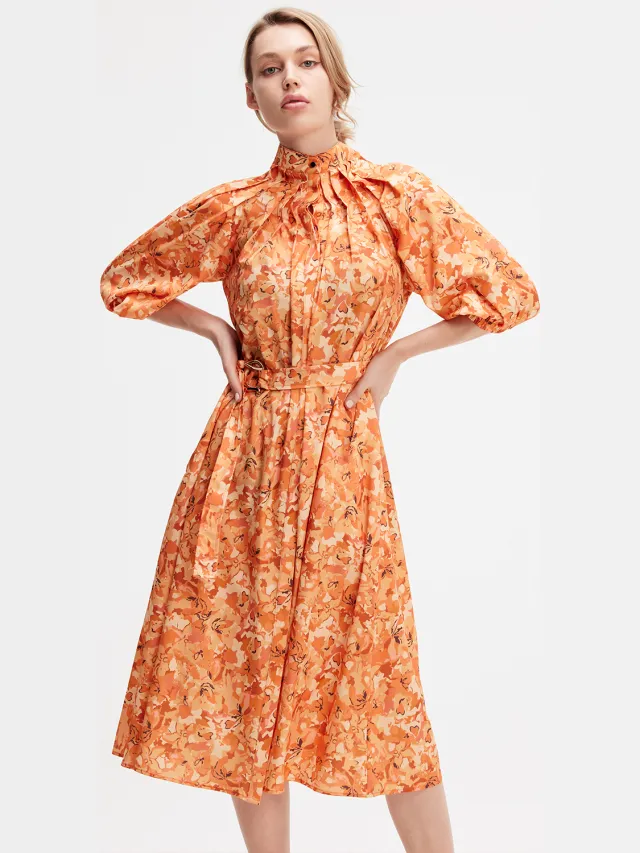 S&J Weekends Camouflage print shirt jurk Oranje