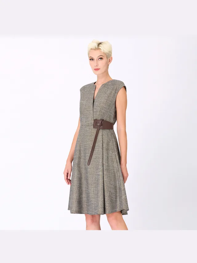 Smart & Joy Trapeze -jurk met kruiseffect Grijs