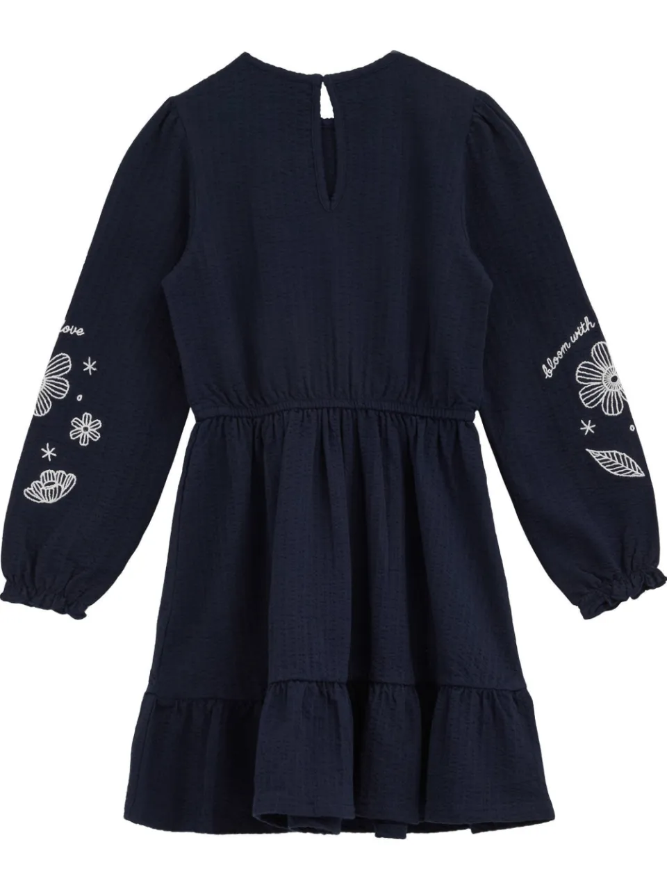 WE Fashion korte jurk met borduursels donkerblauw, foto 4