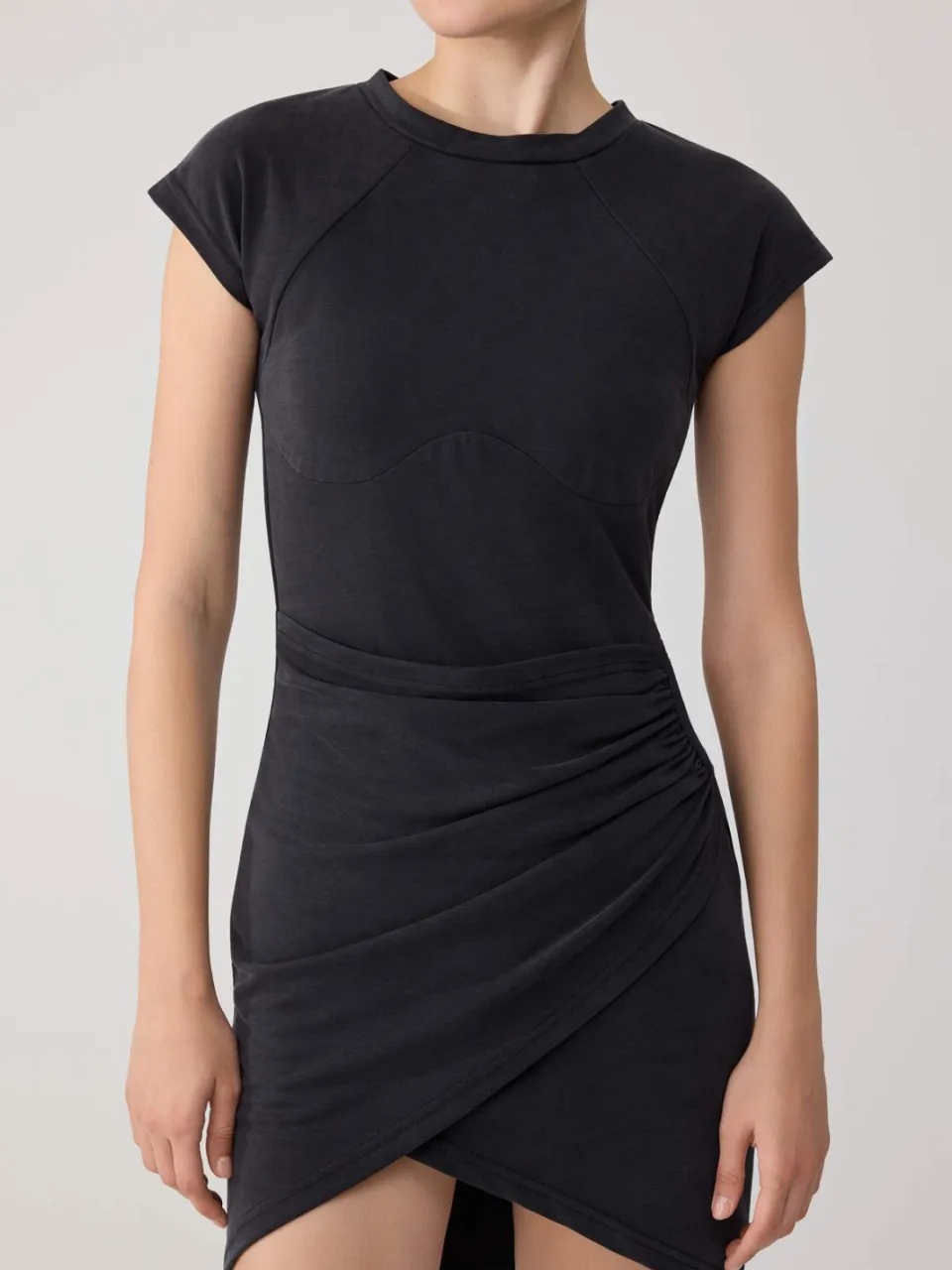 Trendyol TRENDYOLMİLLA Dames Zwart Effen Kort / Mini Kort Bodycon Jurken, foto 2