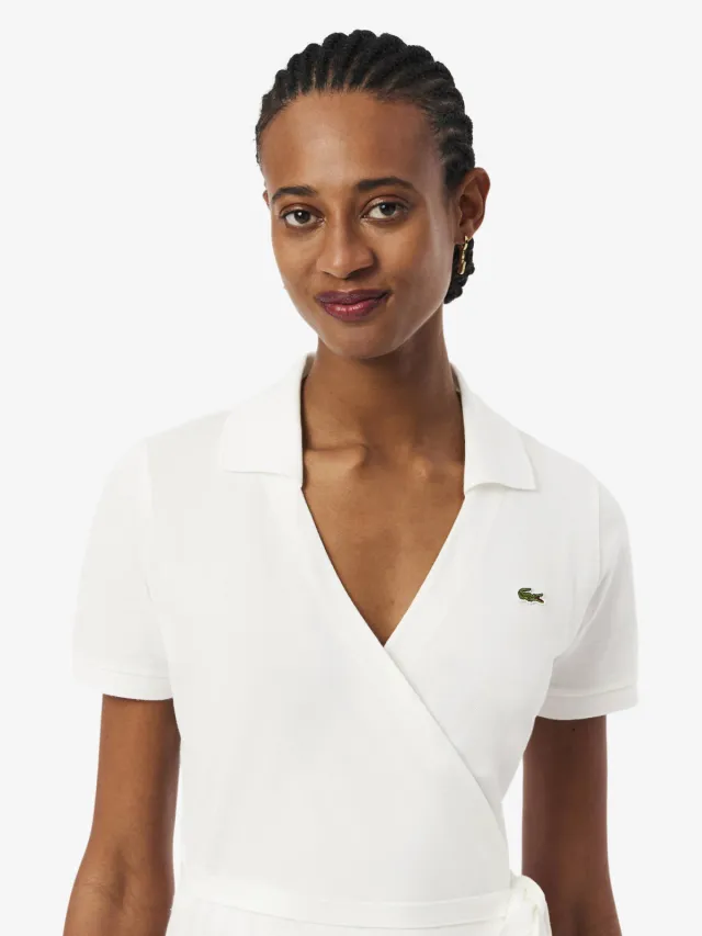 Lacoste wikkel-/overslagjurk ecru, foto 6