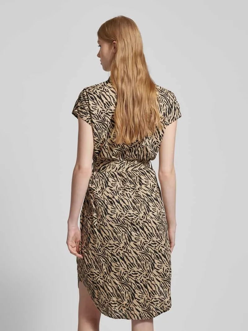 Pieces Midi-jurk met all-over print, model 'NYA' zand, foto 3