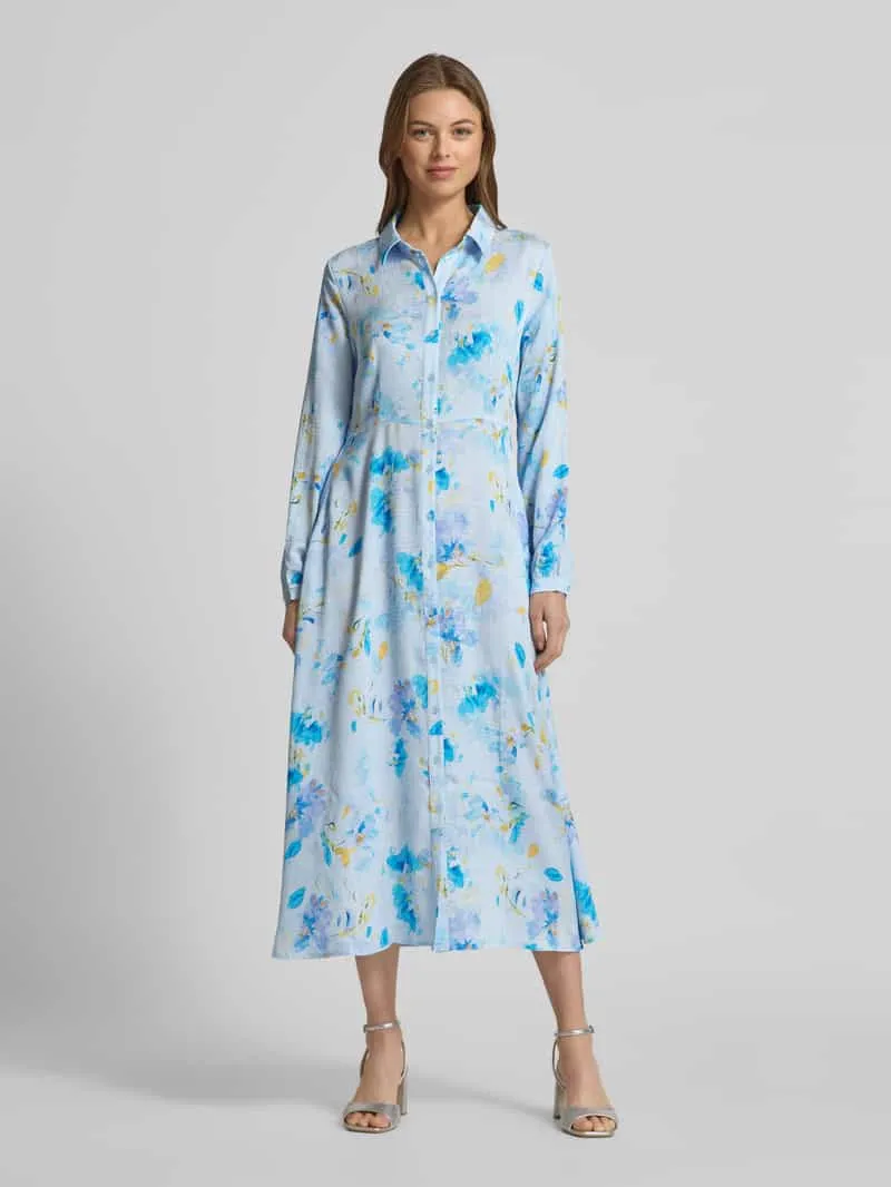 Moves Overhemdjurk met knoopsluiting, model 'Inula' Lichtblauw