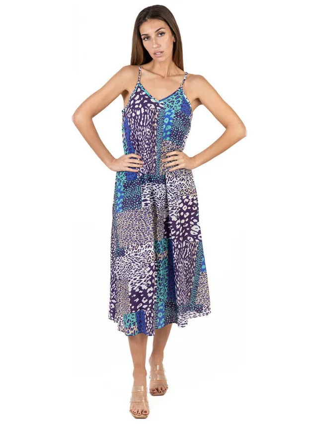 Isla Bonita By Sigris Lange Jurk Isla Bonita By Sigris Lange Midi -Jurk Blauw