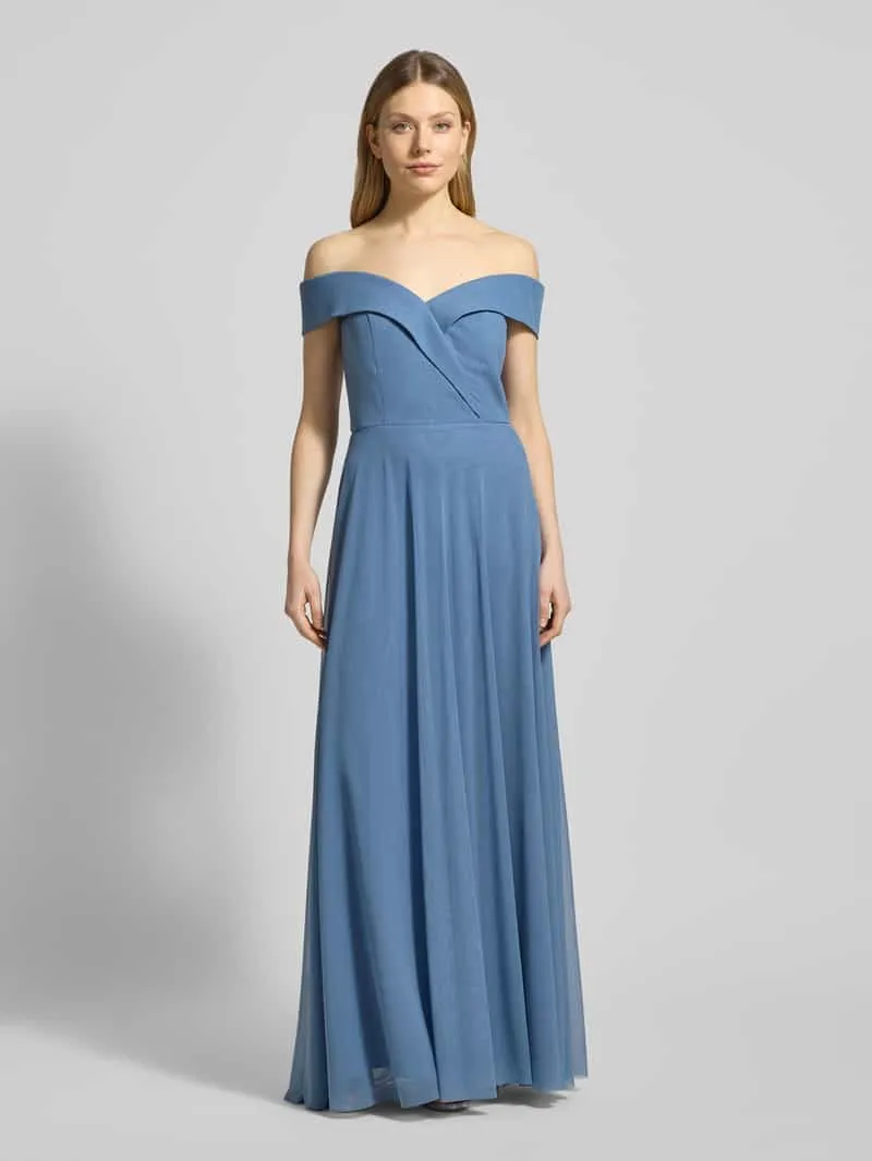 TROYDEN COLLECTION Avondjurk in Off-shoulder-look Lichtblauw