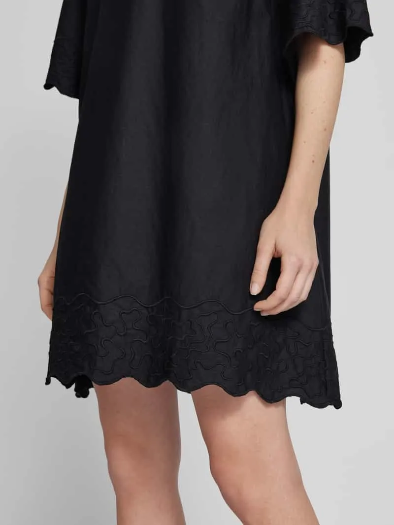 Esprit Mini-jurk in effen design met ronde hals zwart, foto 5