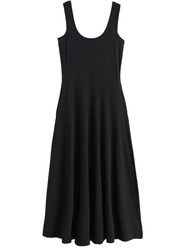 Next Dames - Jersey midi-jurk met vierkante hals - Zwart Black
