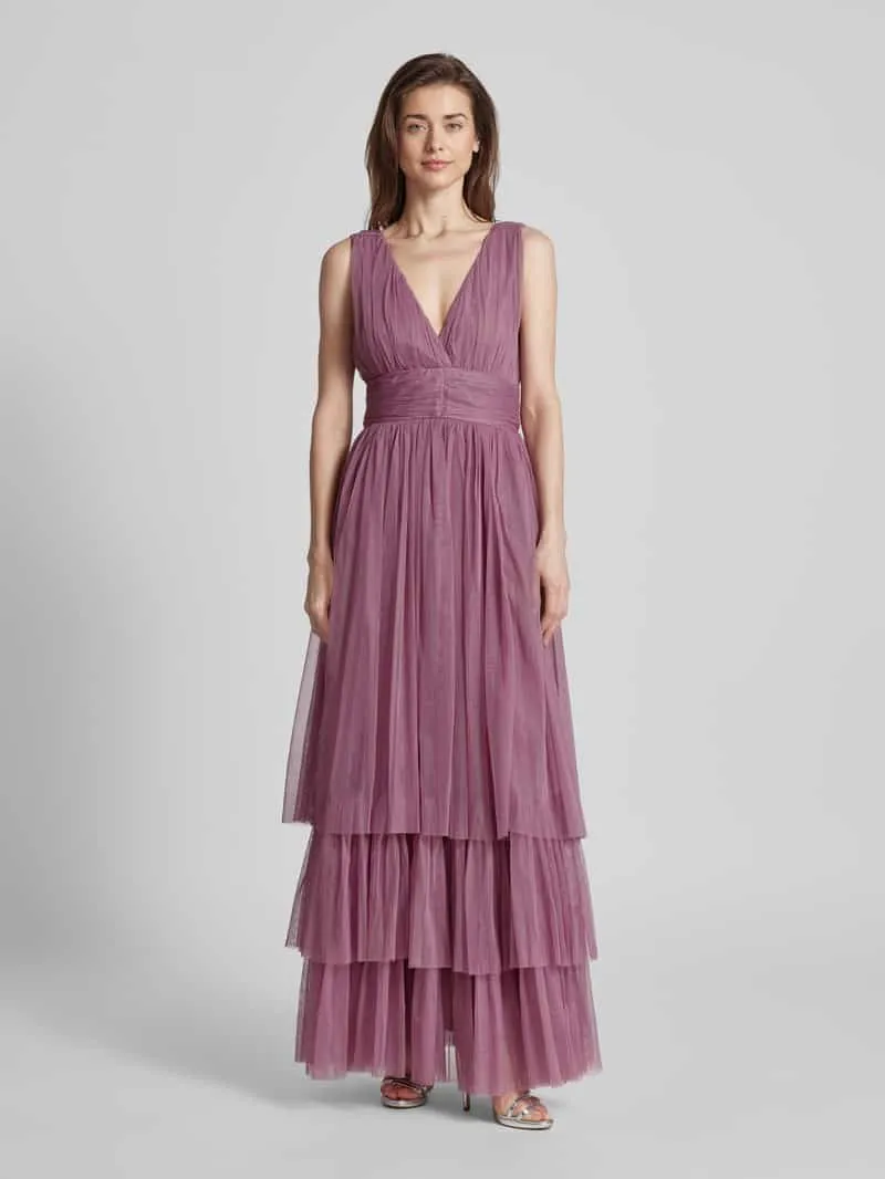 Lace & Beads Avondjurk in laagjeslook Rosé