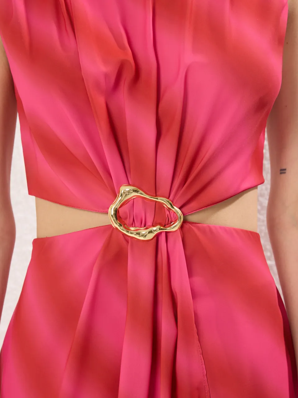 Trendyol TRENDYOLMİLLA Dames Roze Abstract Maxi Mouwloos Avond / Dagelijks Recht Jurken, foto 2