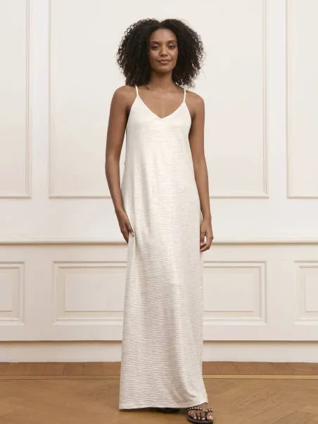Lofty Manner maxi jurk met ceintuur - ecru, foto 5