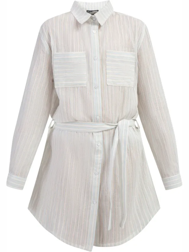 DREIMASTER Overhemd blouse jurk Lichtblauwe strepen