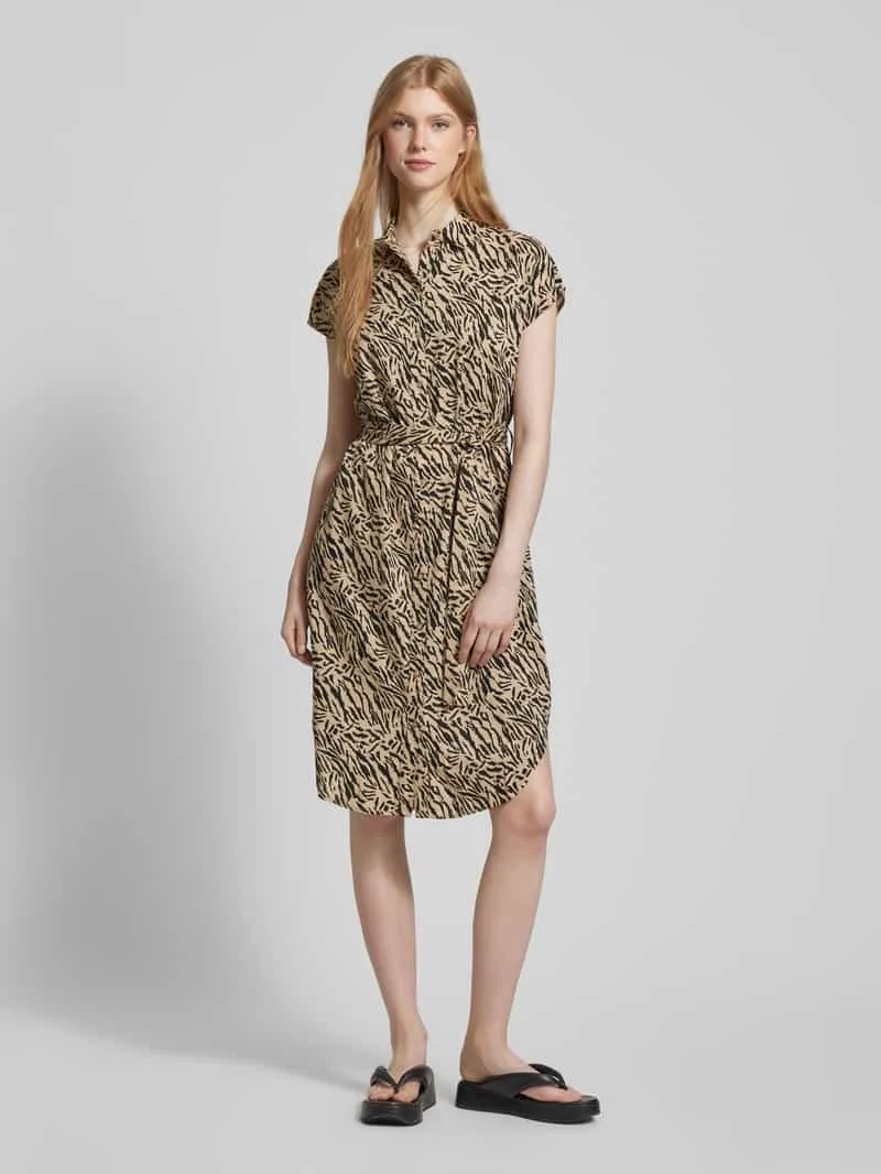 Pieces Midi-jurk met all-over print, model 'NYA' zand, foto 4