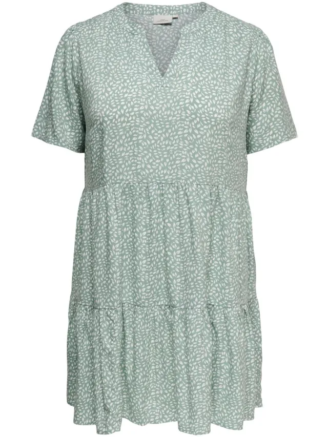 Only CARMAKOMA - CARZALLY LIFE S/S THEA TUNIC DRESS NOOS - Dames - Mini jurken Chinois Green