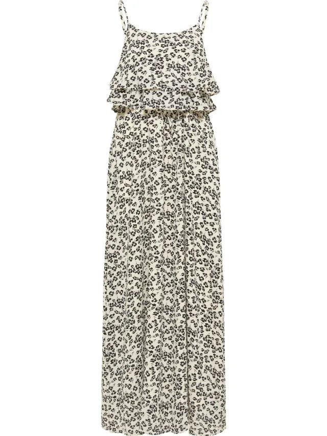 Faina Maxi jurk wit zwart