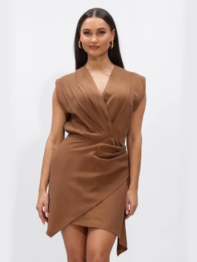 Aaiko Dames Jurken Leny Tencel Ten 545 - Bruin