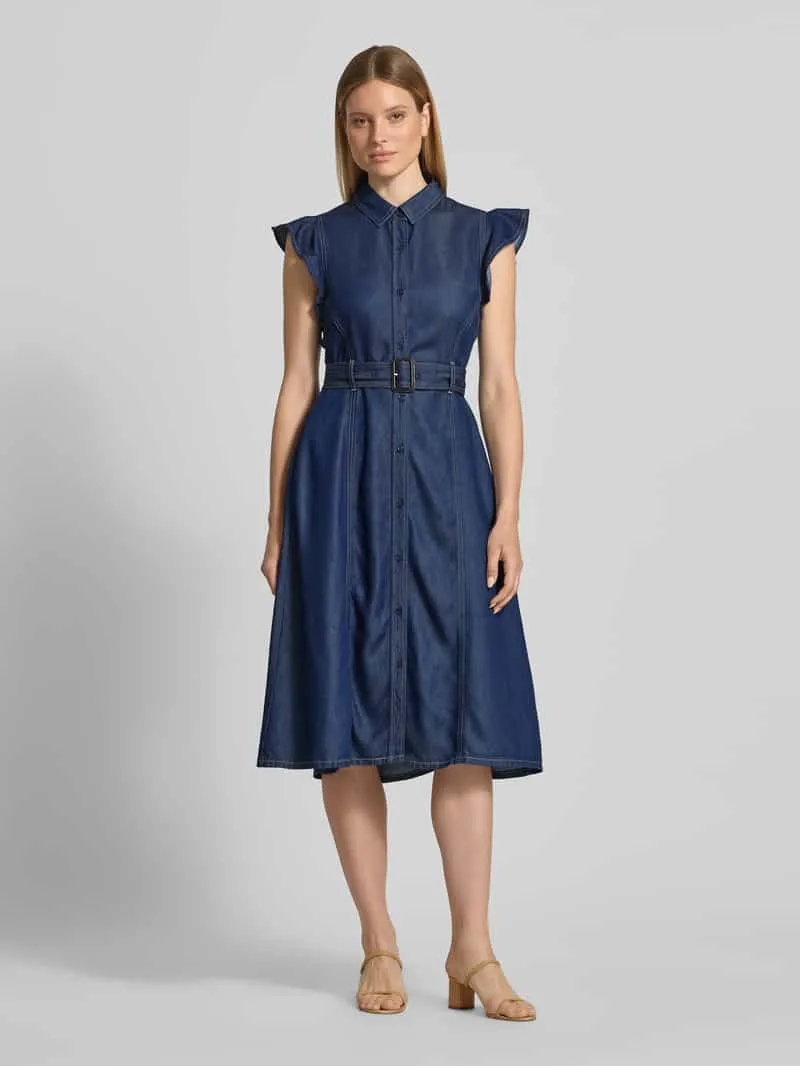 Tommy Hilfiger Fit and Flare denimjurk van lyocell Donkerblauw gemêleerd