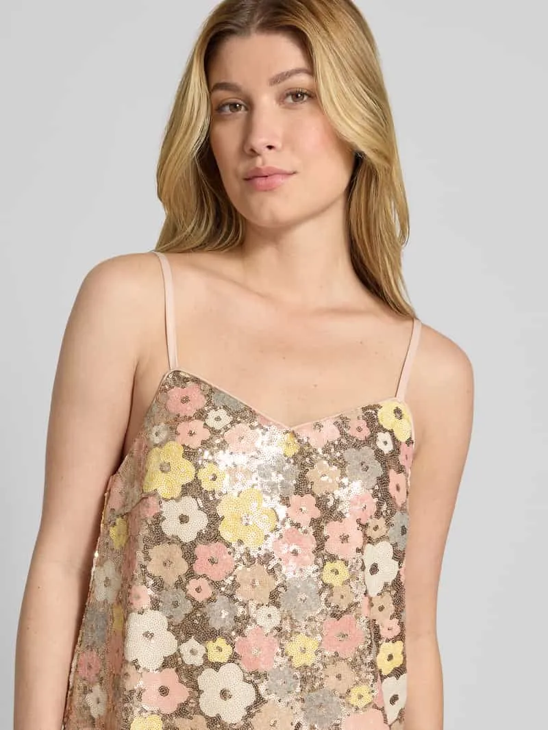 Yas Knielange jurk met pailletten, model 'LALEA' roze, foto 5