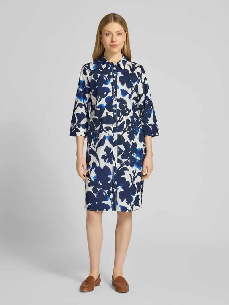 White Label Knie-lange overhemdjurk in all-over look Donkerblauw