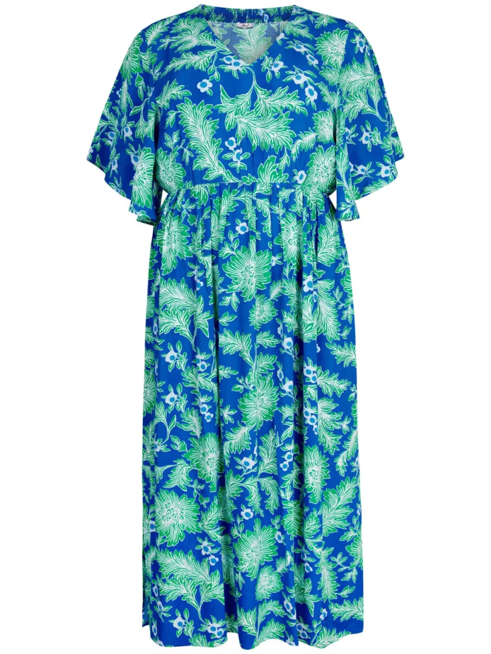 Miss Etam Plus viscose midi gebloemde zomerjurk - blauw, foto 2