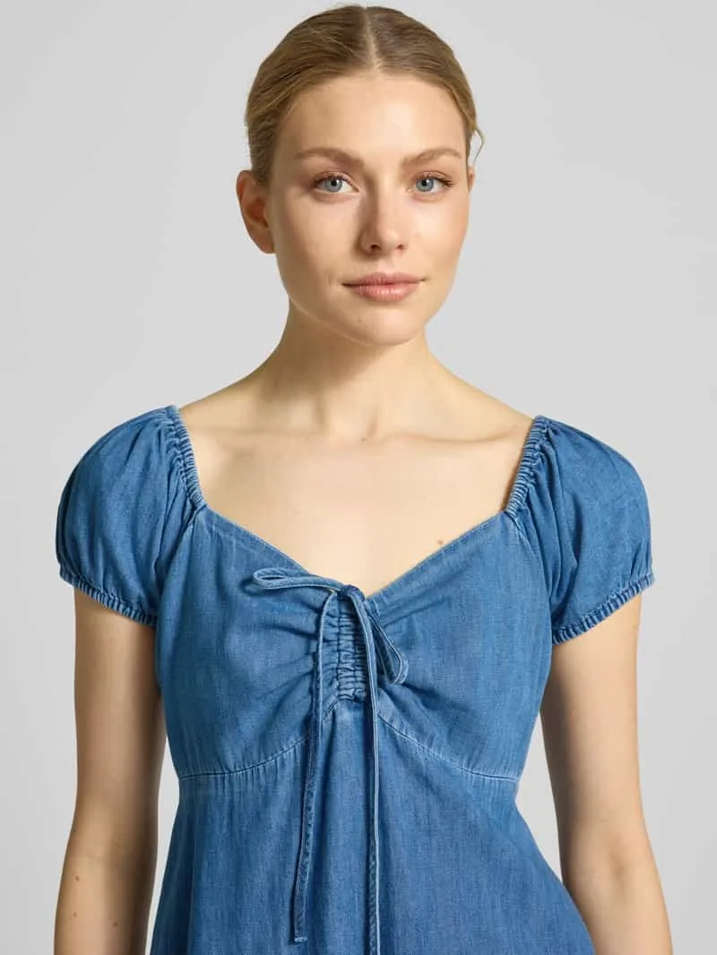 Gap Midijurk met pofmouwen blauw, foto 3
