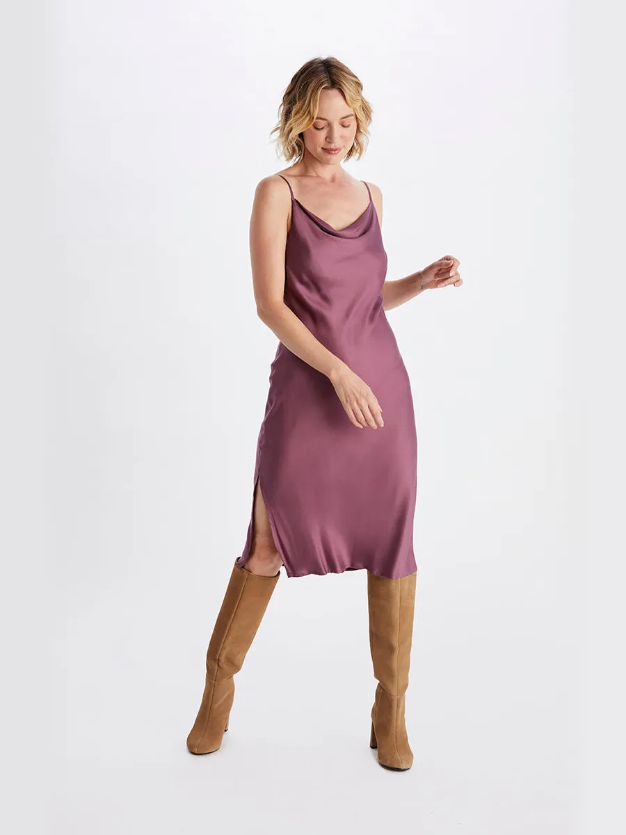 Neu Nomads dames vegan Slipdress Cowl Neck Pruim roze, foto 2
