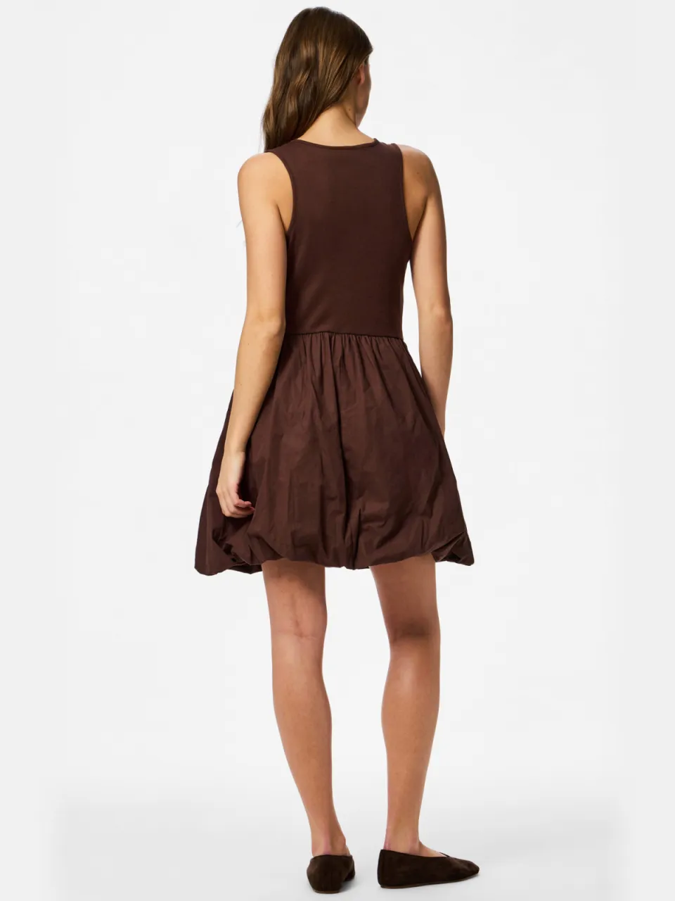 Pieces mini jurk bruin, foto 3
