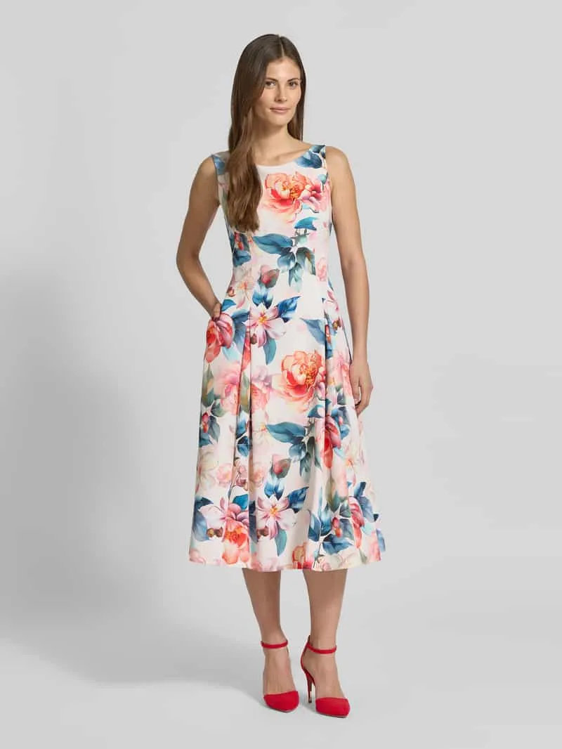 Vera Mont Cocktailjurk in all-over look met plooien Oranje
